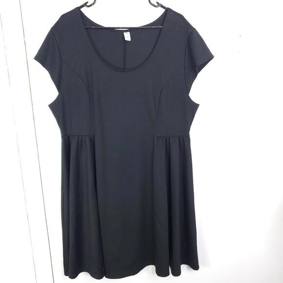 Old Navy Dress Womens XXL Cap Sleeve Fit Flare Short Sleeve Stretchy Black - Picture 1 of 9